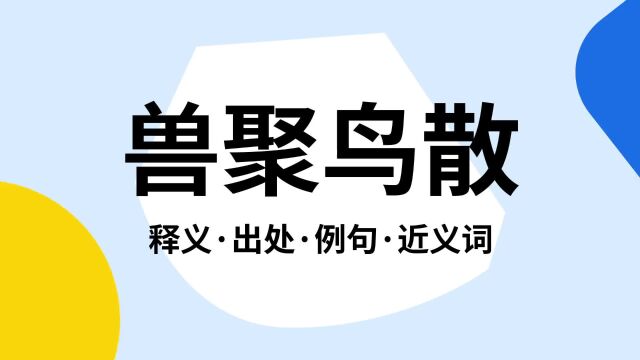 “兽聚鸟散”是什么意思?