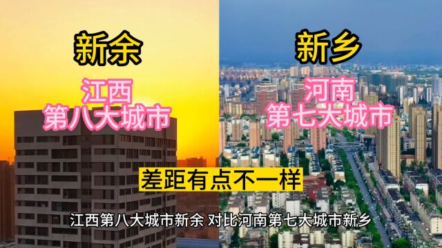 江西第八大城市新余,对比河南第七大城市新乡,看出差距了吗?