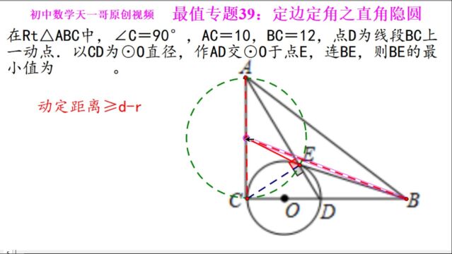 初中数学几何最值专题39.6:定边定角之直角隐圆