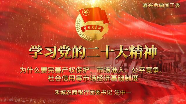 31 禾城农商银行 汪中一 为什么要完善产权保护、市场准入、公平竞争、社会信用等市场经济基础制度