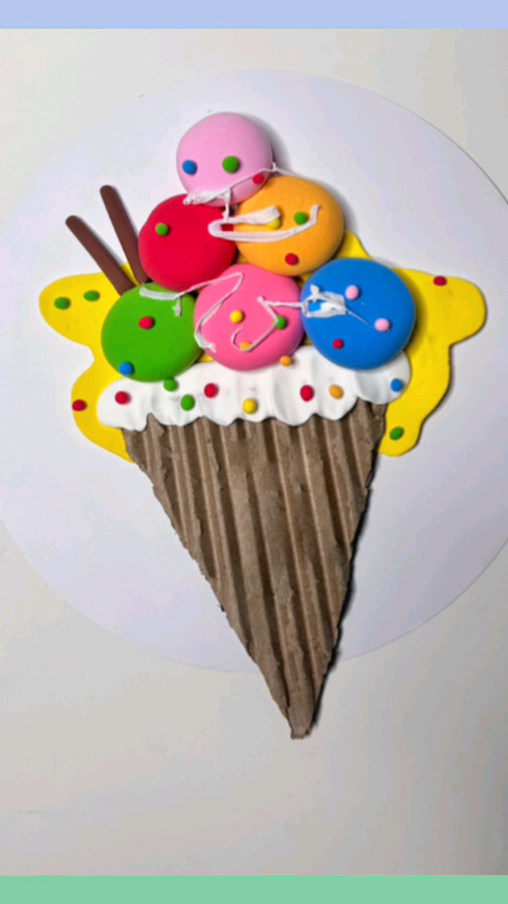 黏土冰淇淋创意画图片