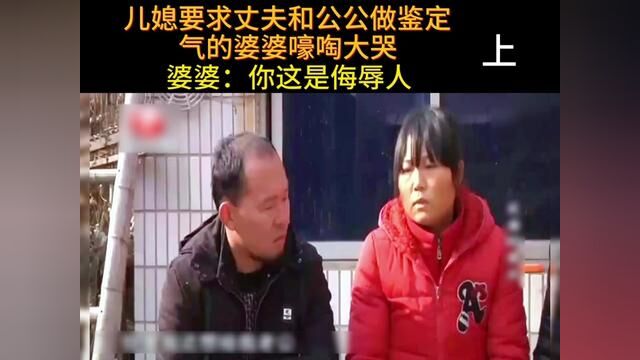 儿媳要求丈夫和公公做鉴定,气的婆婆嚎啕大哭,婆婆:你这是侮辱人.#纪实故事