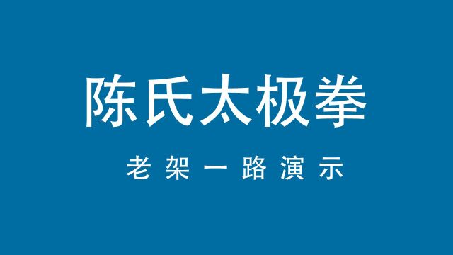 陈氏太极拳老架一路演示