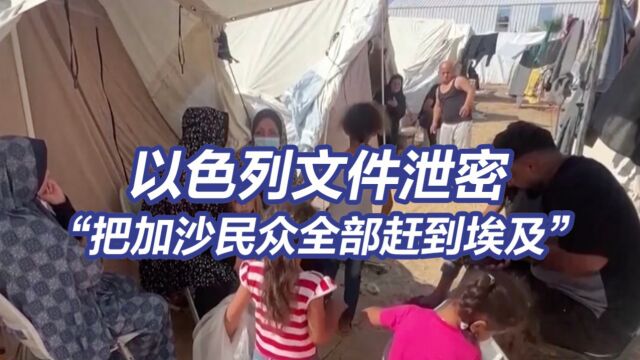 入埃及记?以泄密文件:将加沙民众全部赶去埃及住帐篷 埃总理强硬回应