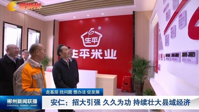 走基层 找问题 想办法 促发展 安仁:招大引强 久久为功 持续壮大县域经济