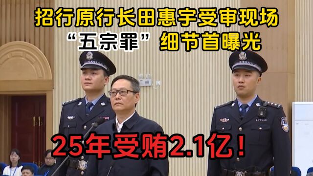 25年受贿2.1亿!招行原行长田惠宇受审现场 “五宗罪”细节首曝光