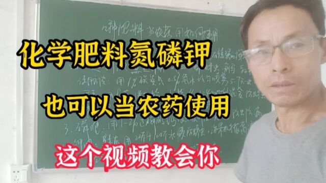 化肥可以当农药使用,这个视频教会你.让你种植高产丰收