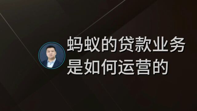 蚂蚁的贷款业务是如何运营的