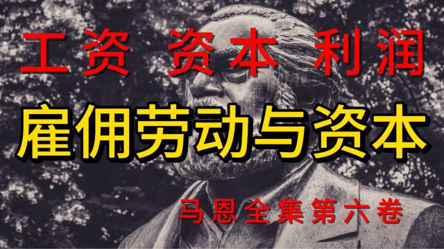 《雇佣劳动与资本》一文读懂工资、劳动、资本与利润的本质和关系,马克思早期核心思想雏形