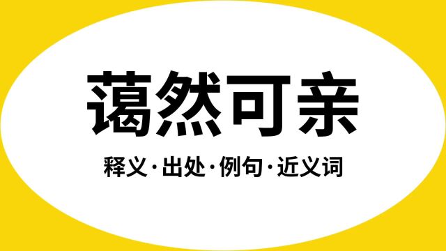 “蔼然可亲”是什么意思?