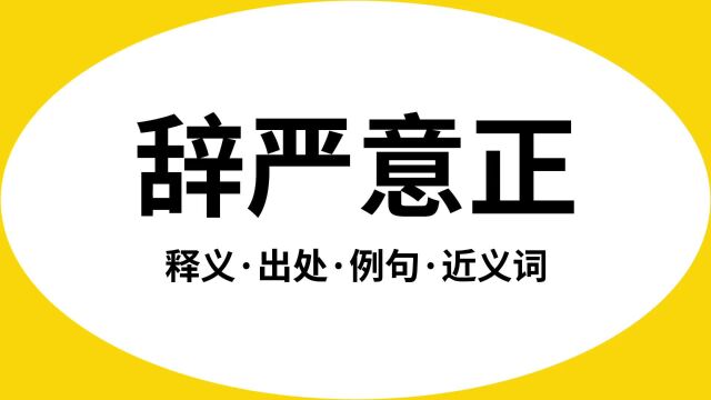 “辞严意正”是什么意思?