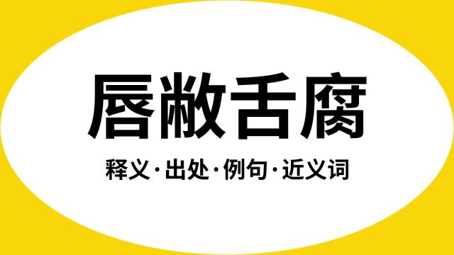 “唇敝舌腐”是什么意思?