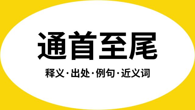 “通首至尾”是什么意思?