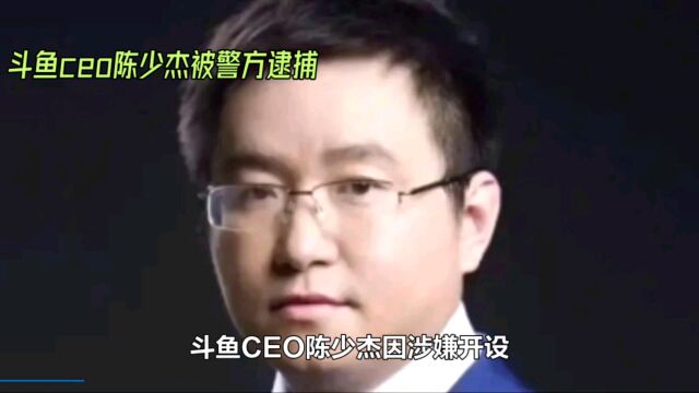 斗鱼ceo陈少杰被警方逮捕