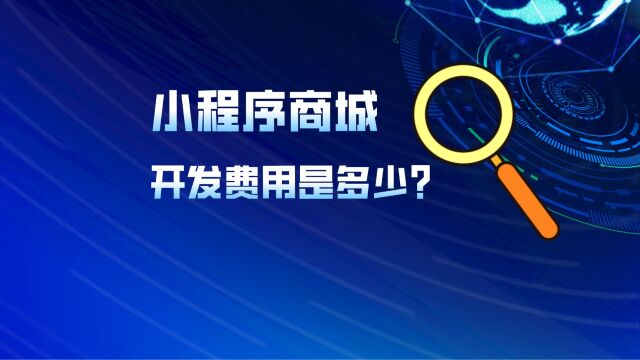 开发一个小程序商城需要多少钱?