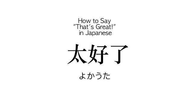 如何用日语说“太好了”?