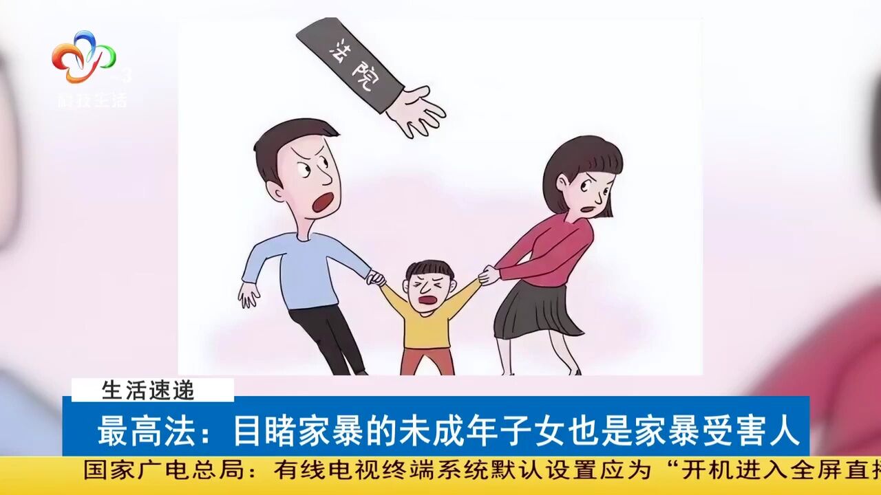 最高法:目睹家暴的未成年子女也是家暴受害人
