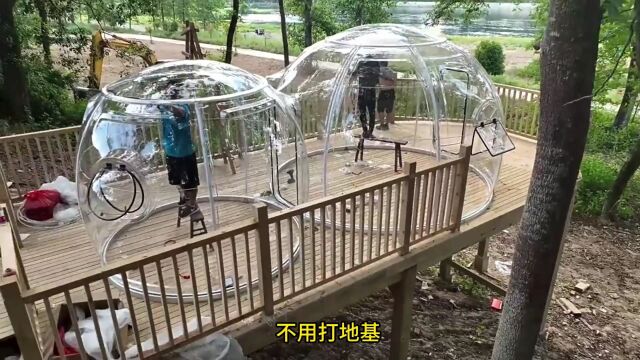 360度全透明星空房,不用打地基,2小时即可完成安装