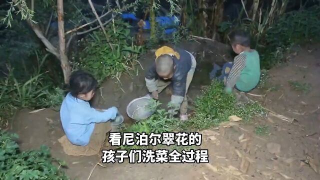 看她的孩子们洗菜全过程,比翠花洗得干净#国外生活