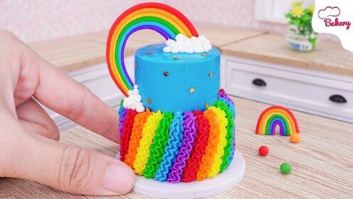 不可抗拒的迷你2层彩虹巧克力蛋糕🍰