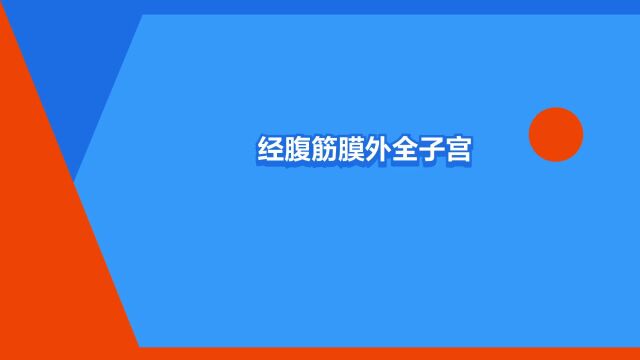 “经腹筋膜外全子宫及附件切除术”是什么意思?