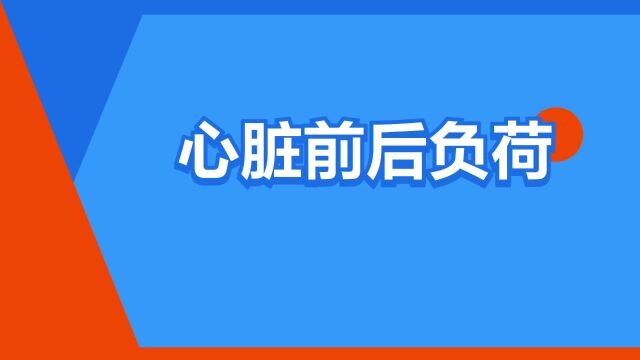 “心脏前后负荷”是什么意思?