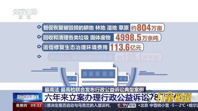 最高法、最高检联合发布:六年来立案办理行政公益诉讼78.7万件