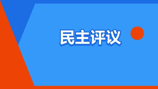 “民主评议”是什么意思?