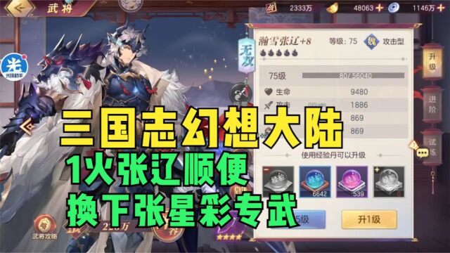 【三国志幻想大陆】1火张辽顺便换下张星彩专武