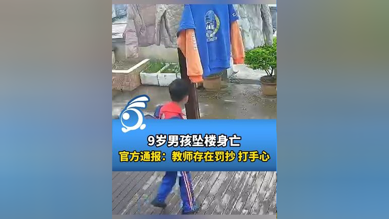 9岁男孩坠楼身亡,官方通报:教师存在罚抄,打手心.