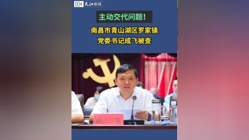 南昌市青山湖区罗家镇党委书记成飞被查 #被查 #违纪违法