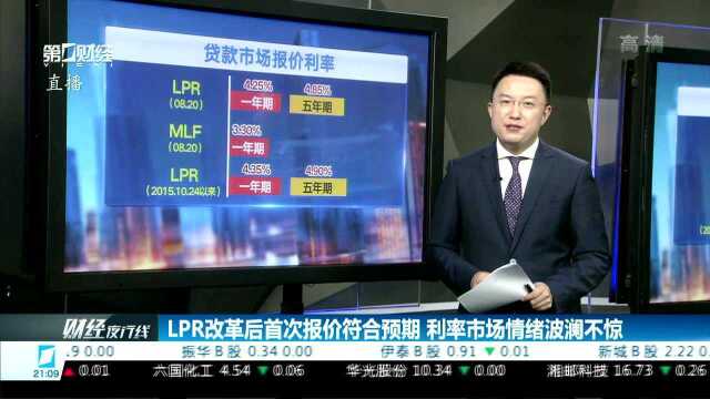 LPR改革后首次报价符合预期 利率市场情绪波澜不惊