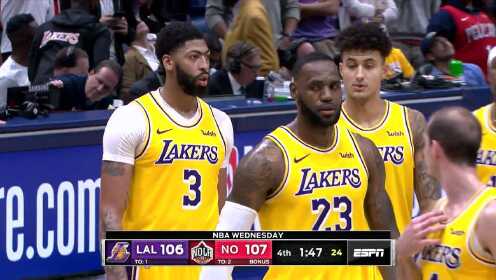 《NBA全场回放》【回放】湖人vs鹈鹕第4节 戴维斯战旧主爆砍41分
