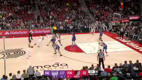 《NBA全场回放》【原声回放】国王vs开拓者第4节 国王火力全开早早收割比赛