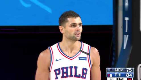 《NBA全场回放》NBA热身赛：灰熊vs费城原声回放 第4节