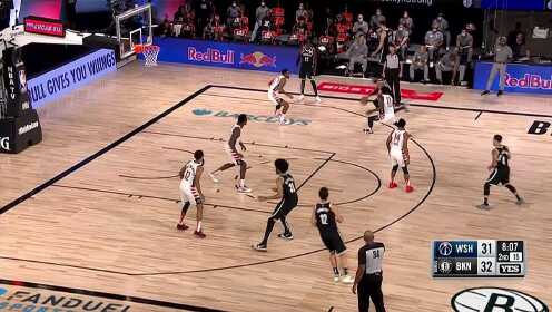 《NBA全场回放》【回放】奇才vs篮网第2节 布莱恩特半场4记三分