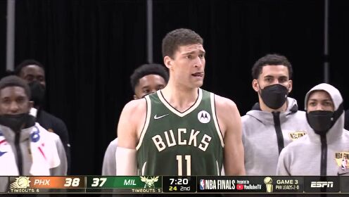 《NBA全场集锦》太阳vs雄鹿第2节英文原声回放