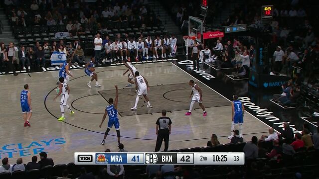 NBA季前赛：拉阿纳纳马卡比vs篮网第2节中文解说回放