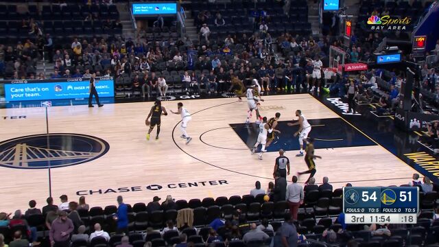 森林狼vs勇士五佳球 爱德华兹底线杀入隔扣萨里奇