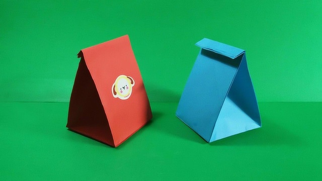 一张纸折简易礼品袋礼物袋收纳袋漂亮简单实用的手工折纸