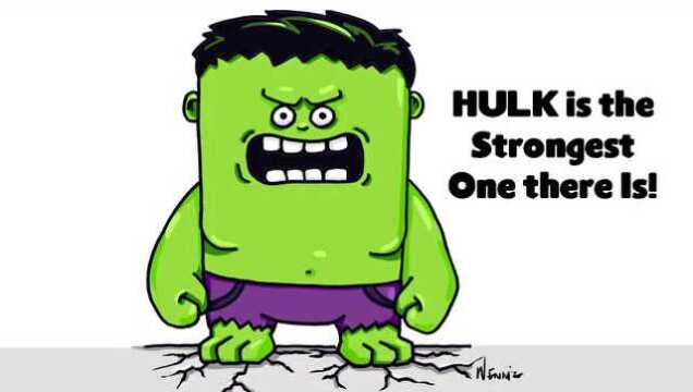 手绘教学之如何简单帅气的画一个萌萌哒可爱的绿巨人浩克