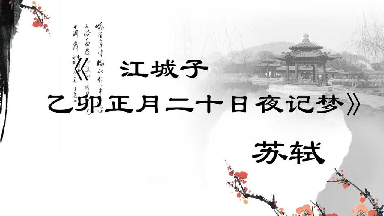 江城子乙卯正月二十日夜记梦苏轼著名宋词带字朗读国学经典