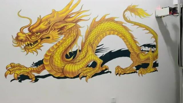 3d墙体彩绘机施工视频_华科恒润_中国龙