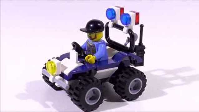 lego 乐高积木城市系列60006 警车atv快速搭建