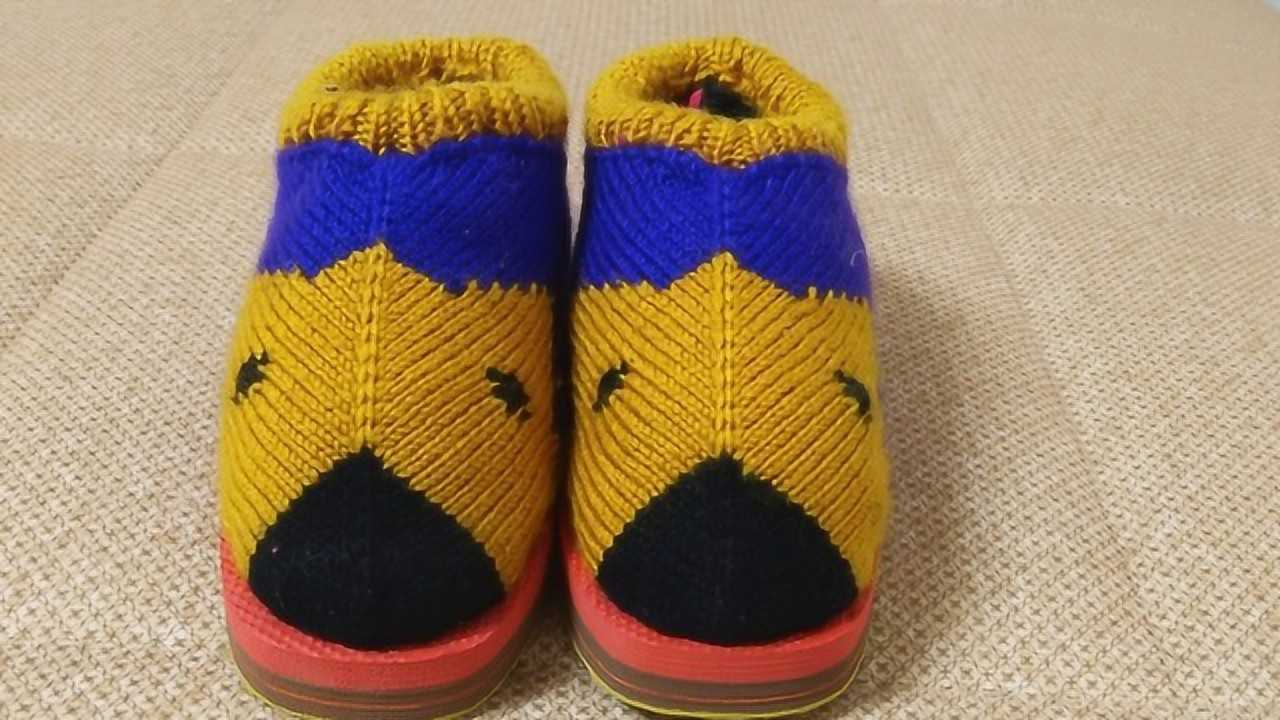 儿童小金鱼棉鞋编织法图片