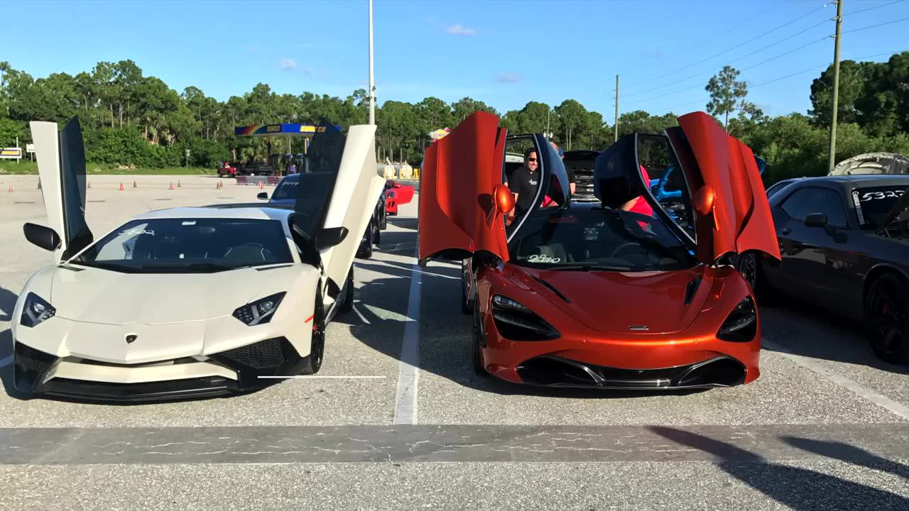 直线加速对决】McLaren 720S VS Lamborghini Aventador SV_搜狐汽车_搜狐网