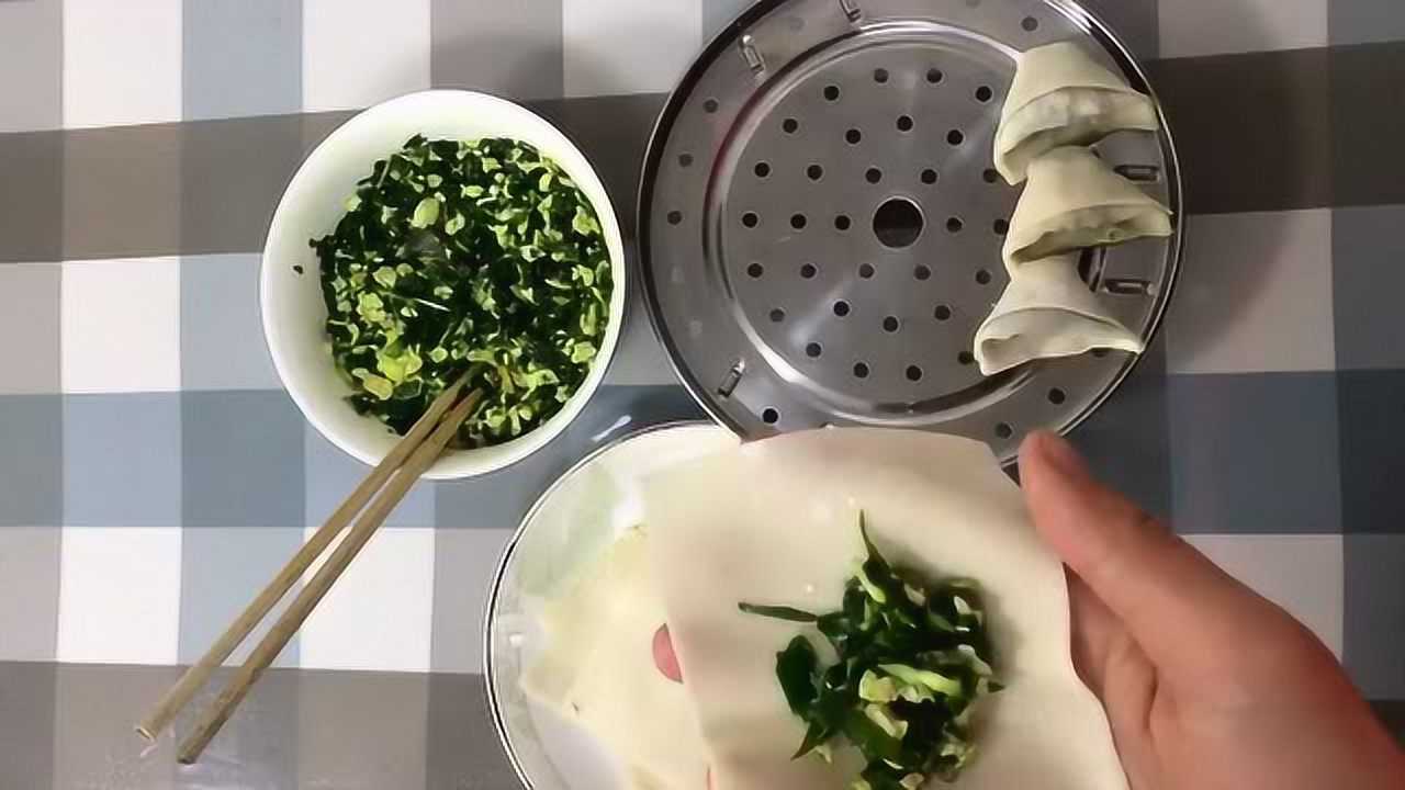 方形饺子皮的包法