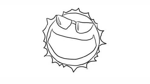 大笑的太阳幼儿亲子简笔画 宝宝轻松学画画