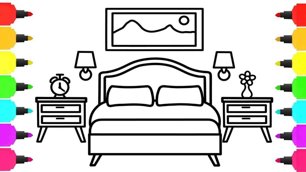 亲子简笔画豪华沙发我的卧室涂颜色右脑开发