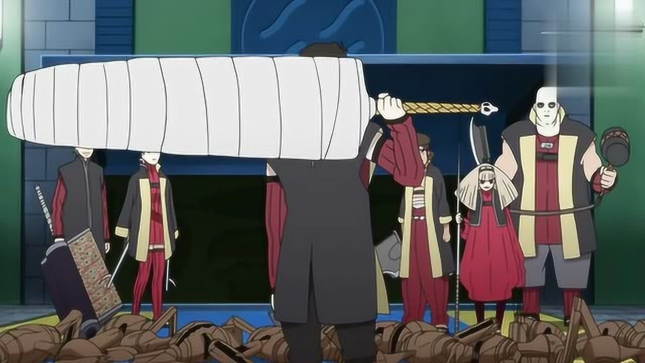 新忍刀七人众组成一群小屁孩拿到刀后迫不及待试刀